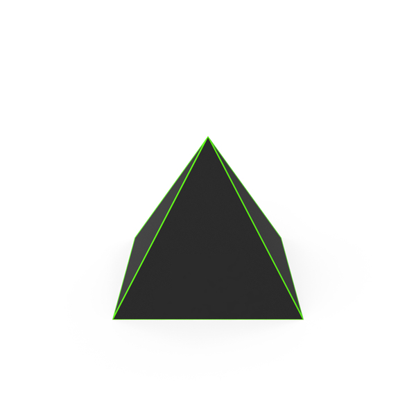 Geometric Shape: Techno Wireframe Pyramid PNG & PSD Images