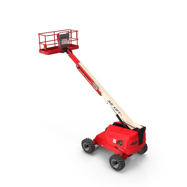Cherry Picker: Telescopic Boom Lift JLG Red PNG & PSD Images