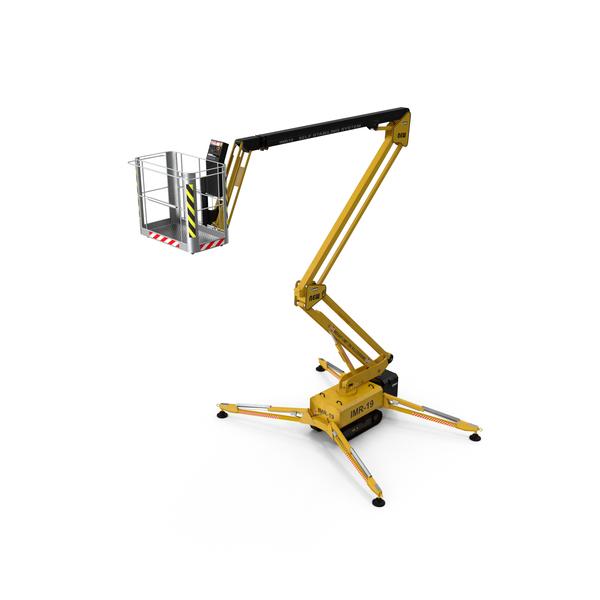 Cherry Picker: Telescopic Boom Lift Yellow PNG & PSD Images
