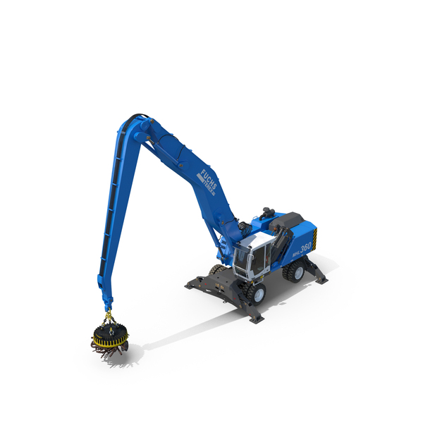 Terex Fuchs MHL360 Material Handler With Magnet Crane PNG & PSD Images Terex Fuchs MHL360 Material Handler With Magnet Crane PNG & PSD Images