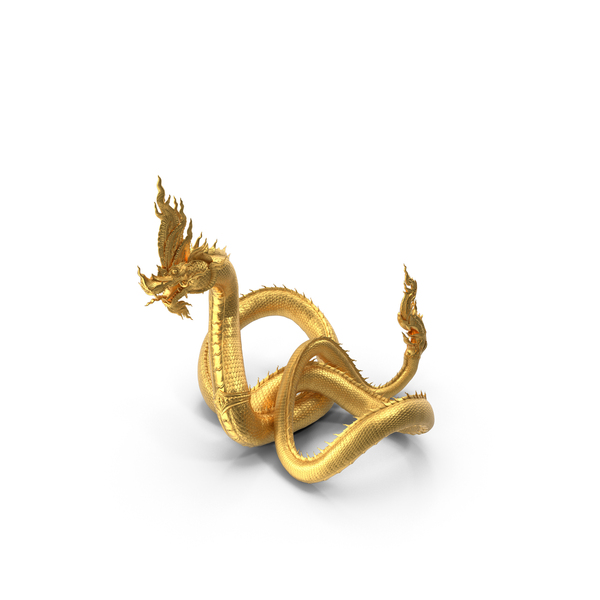 Thai Naga Dragon Gold Curled PNG & PSD Images