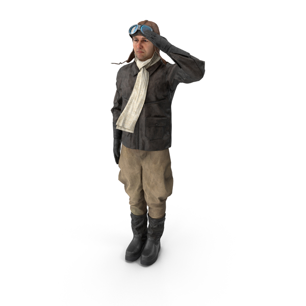 Game Character: The Vintage Pilot Salutes PNG & PSD Images Game Character: The Vintage Pilot Salutes PNG & PSD Images