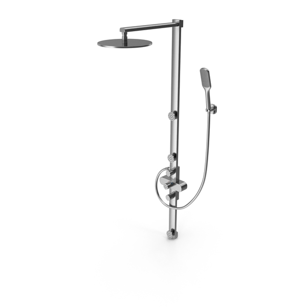 Showerhead: Thermostatic Shower Column with Overhead Shower PNG & PSD Images