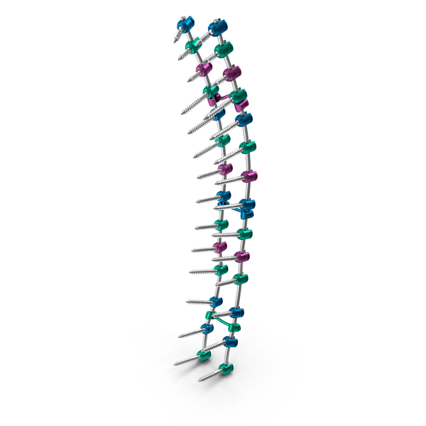 Thoracic Spine Fixation System Colored PNG & PSD Images Thoracic Spine Fixation System Colored PNG & PSD Images