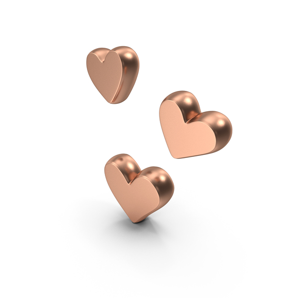 Heart Shape: Three Hearts Copper PNG & PSD Images Heart Shape: Three Hearts Copper PNG & PSD Images