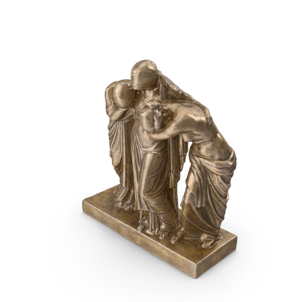 Statue: Three Ladies in Sorrow Bronze PNG & PSD Images