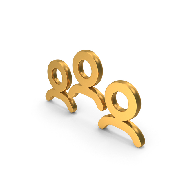 Symbols: Three Person Icon Gold PNG & PSD Images