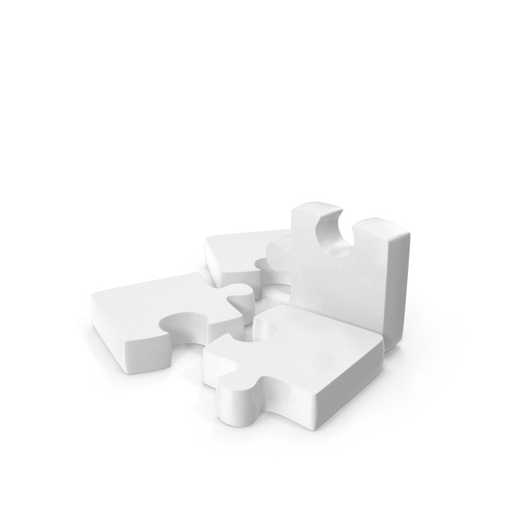 Three Piece Fallen Puzzle White PNG & PSD Images