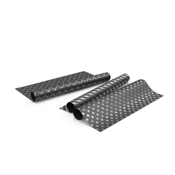 Wrapping: Three Silver and Black Paper Rolls for Gifts PNG & PSD Images Wrapping: Three Silver and Black Paper Rolls for Gifts PNG & PSD Images