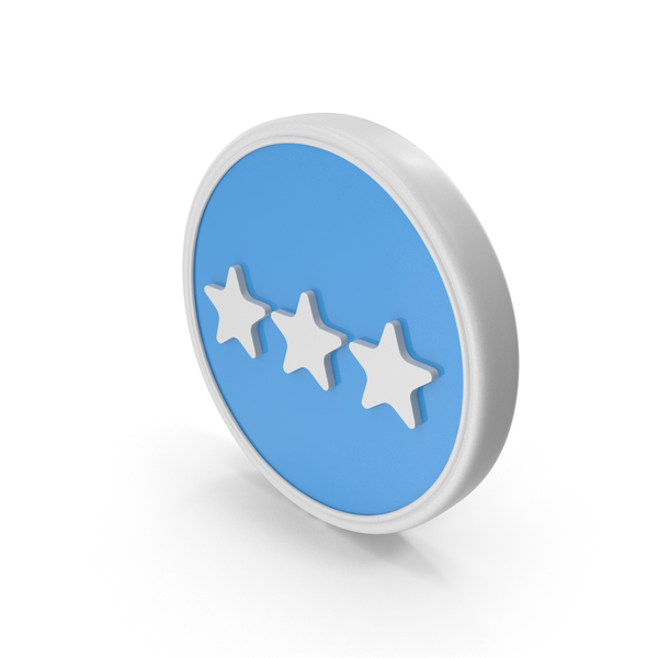 Symbols: Three Star Rating Blue PNG & PSD Images