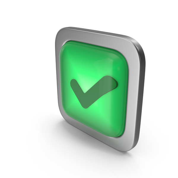 Computer: Tick Green Icon Square Button PNG & PSD Images