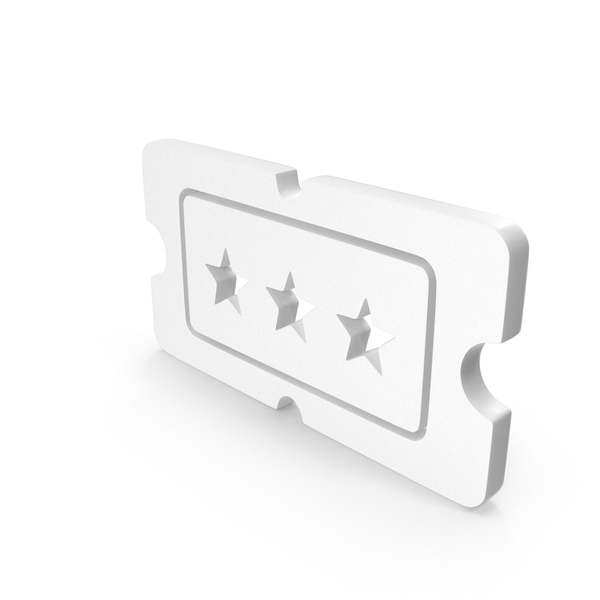 Symbols: Ticket Icon White PNG & PSD Images