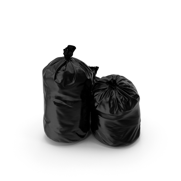 Garbage Bag: Tied Closed Black Trash Bags PNG & PSD Images
