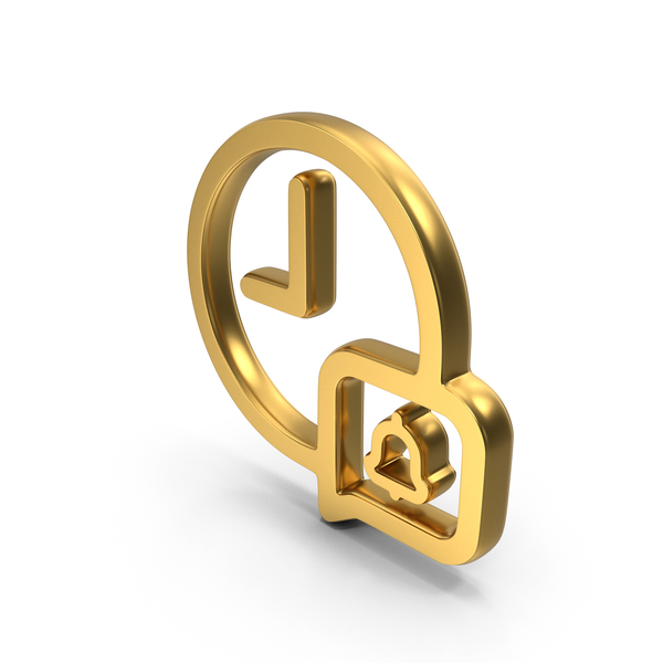 Symbols: Time Reminder Gold Symbol PNG & PSD Images