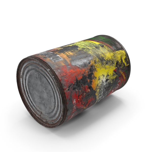 Tin Can A Rusted Labeled Posed PNG & PSD Images Tin Can A Rusted Labeled Posed PNG & PSD Images
