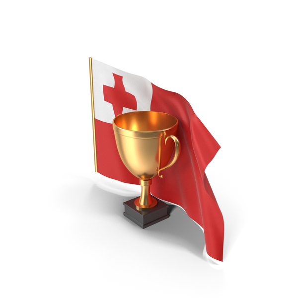 Tonga Golden Trophy Flag PNG & PSD Images