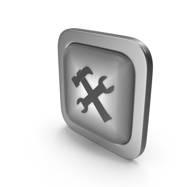 Computer: Tools Grayscale Icon Square Button PNG & PSD Images