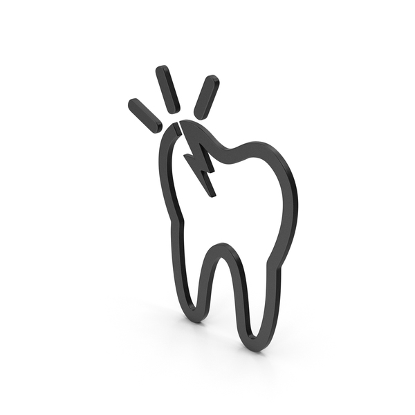 Cartoon: Tooth Pain Black Symbol PNG & PSD Images