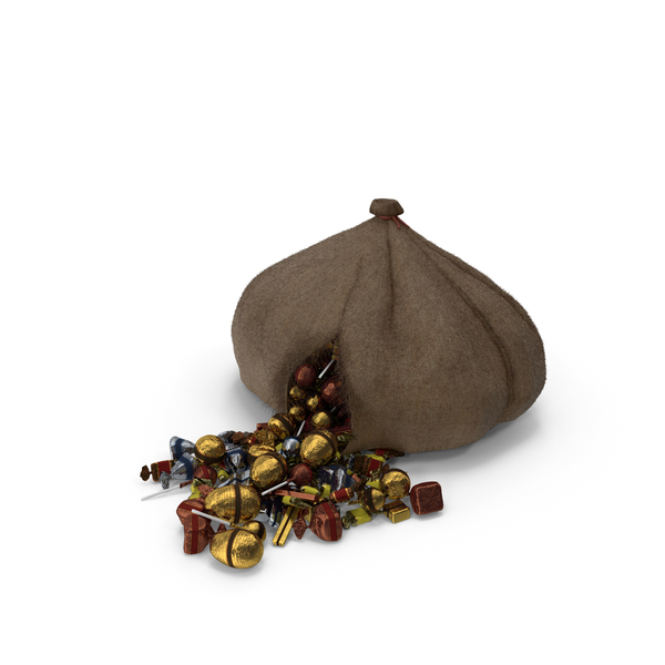 Torn Sack with Mixed Fancy Wrapped Candy PNG & PSD Images Torn Sack with Mixed Fancy Wrapped Candy PNG & PSD Images