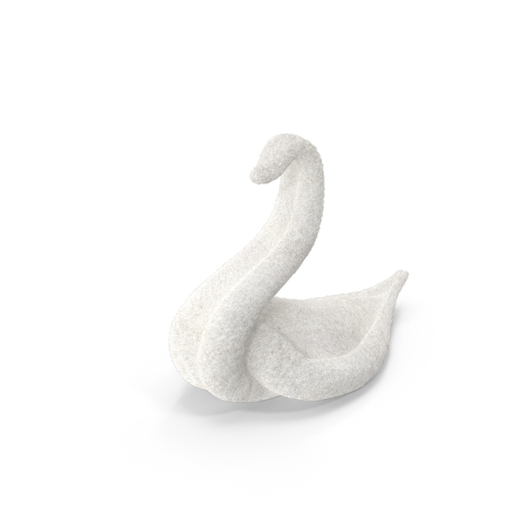 Bath: Towel Swan with Folded Wings White Fur PNG & PSD Images