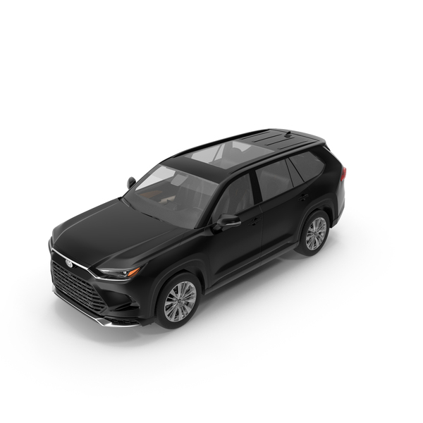 Suv: Toyota Grand Highlander 2024 Black Simplified PNG & PSD Images Suv: Toyota Grand Highlander 2024 Black Simplified PNG & PSD Images