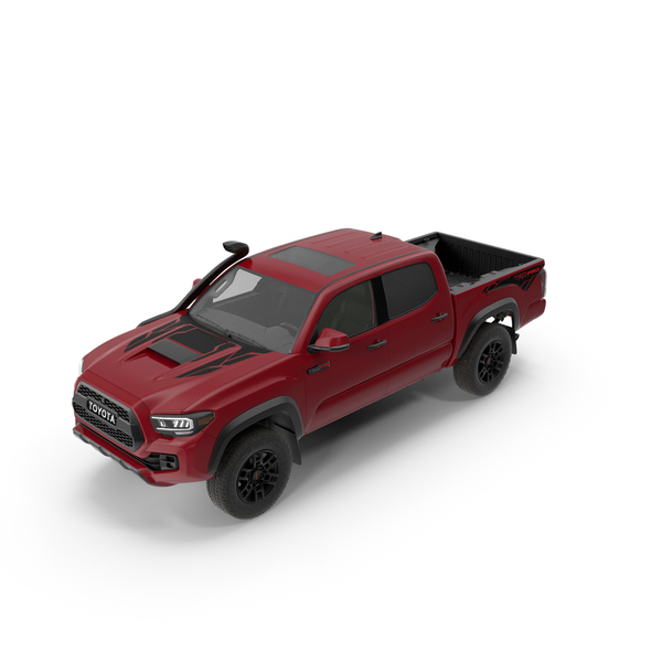 Pick Up Truck: Toyota Tacoma TRD Pro Barcelona Red Metallic 2021 PNG & PSD Images