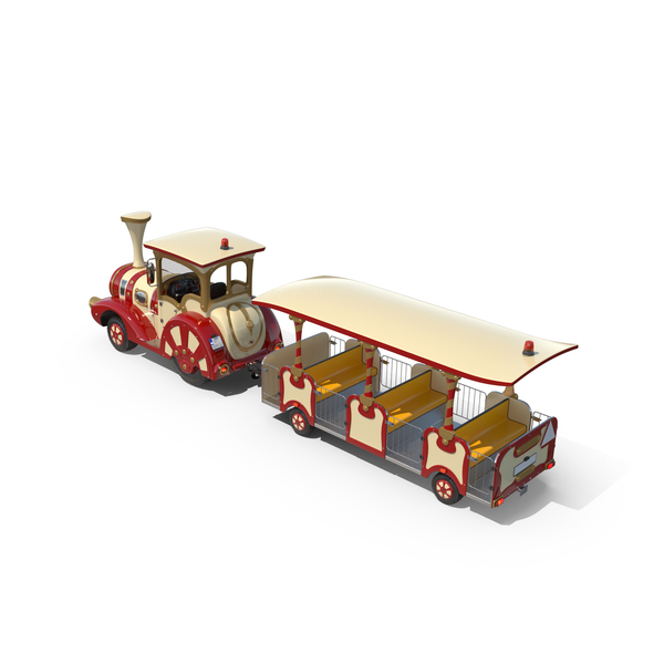 Tourist Trolley: Trackless Red Touristic Train PNG & PSD Images