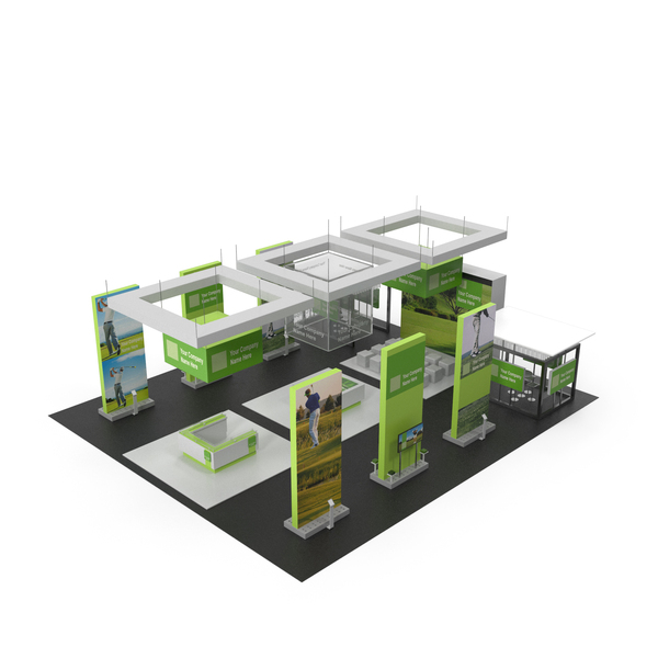 Trade Show Exhibition Booth Green PNG & PSD Images
