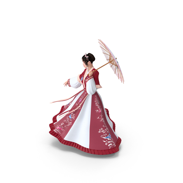 Costume: Traditional Style Chinese Young Woman Dancing PNG & PSD Images