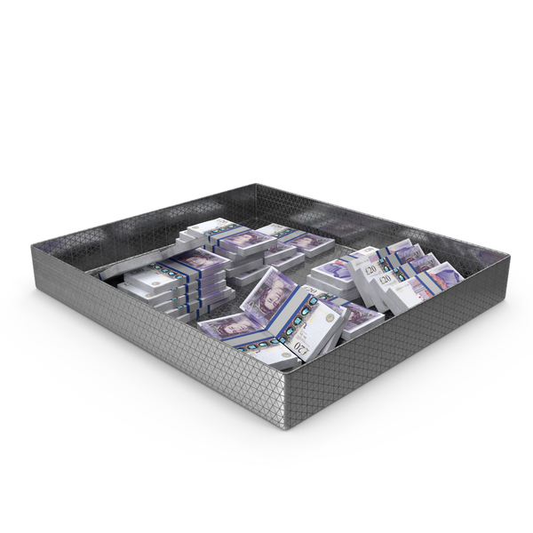 Pound Note: Tray With England 20 Pounds Money Lots PNG & PSD Images
