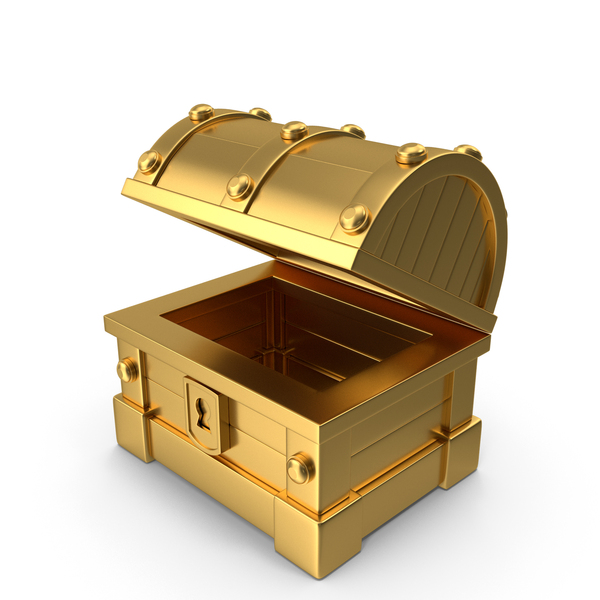 Padlock: Treasure Chest Open Icon Gold PNG & PSD Images