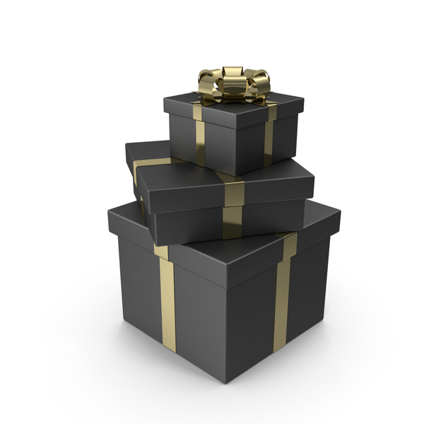 Box: Tree Black Gift Boxes with Gold Bow PNG & PSD Images Box: Tree Black Gift Boxes with Gold Bow PNG & PSD Images