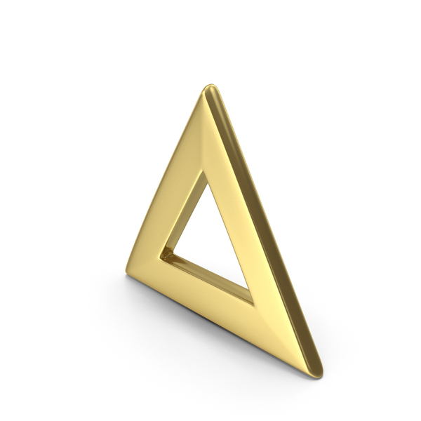 Symbols: Triangle Icon Gold PNG & PSD Images