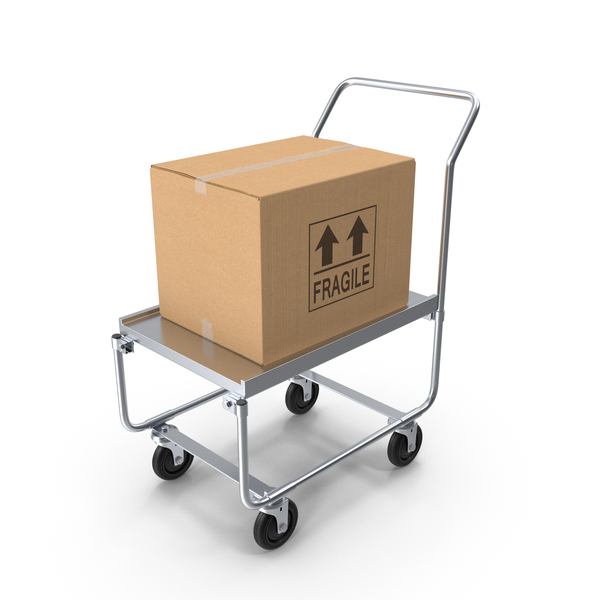 Transport: Trolley High Platform With Cardboard Box PNG & PSD Images Transport: Trolley High Platform With Cardboard Box PNG & PSD Images