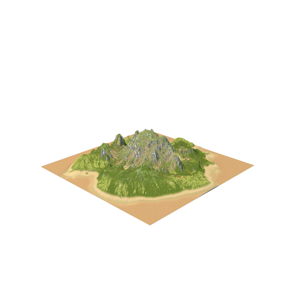 Tropical Island Terrain PNG & PSD Images