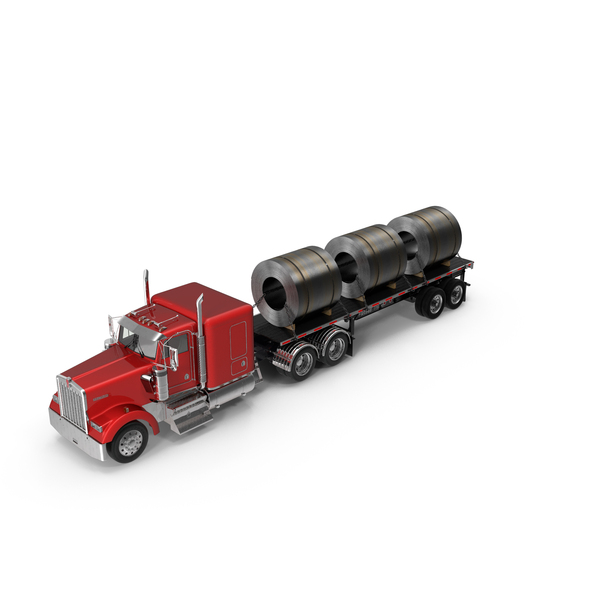 Truck with Steel Rolls PNG & PSD Images Truck with Steel Rolls PNG & PSD Images
