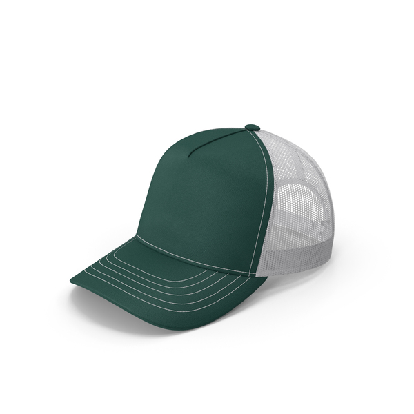Baseball Cap: Trucker Hat Dark Green PNG & PSD Images
