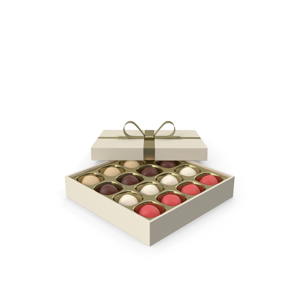 Truffles White Gift Box with Gold Ribbon PNG & PSD Images Truffles White Gift Box with Gold Ribbon PNG & PSD Images
