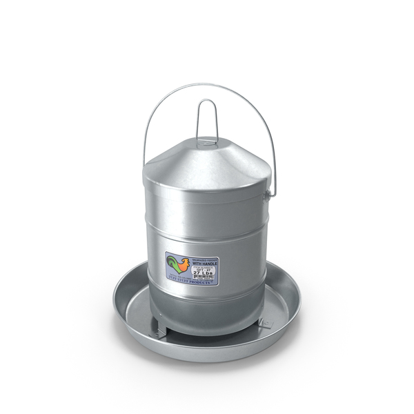 Bird Water: Tuff Stuff Galvanized Poultry Feeder 27Lbs PNG & PSD Images