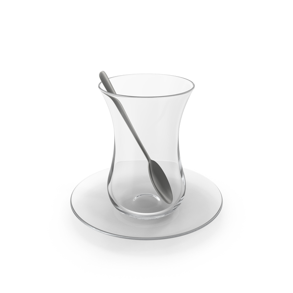Turkish Tea Cup Saucer Spoon Empty PNG & PSD Images