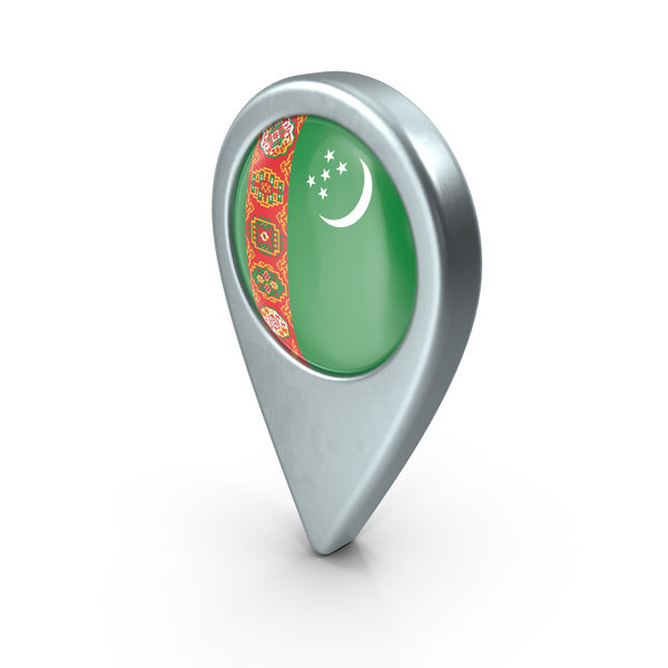 Turkmenistan Location With Flag PNG & PSD Images