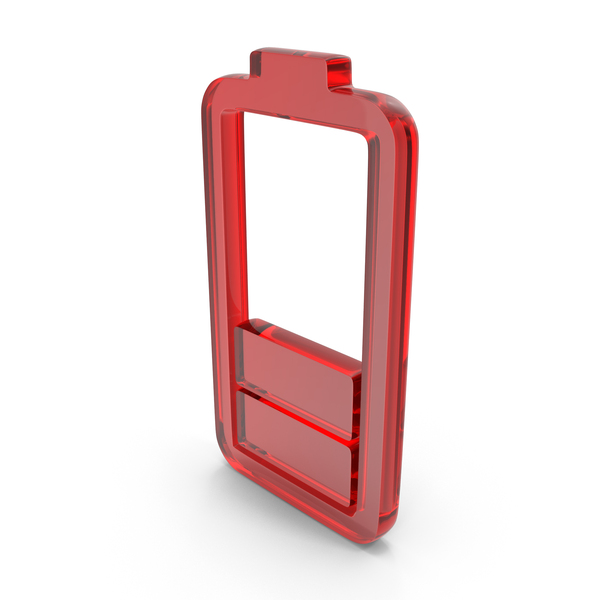 Symbols: Two Bars 30% Battery Charge Icon Glass PNG & PSD Images