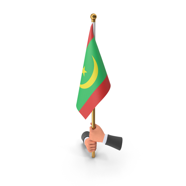 Two Hands Hold Mauritania Cloth Flag PNG & PSD Images