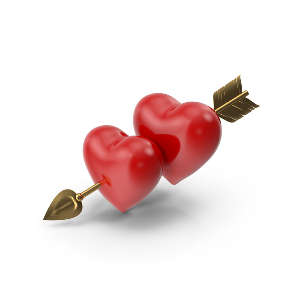 Heart Shape: Two Hearts With Golden Arrow PNG & PSD Images Heart Shape: Two Hearts With Golden Arrow PNG & PSD Images