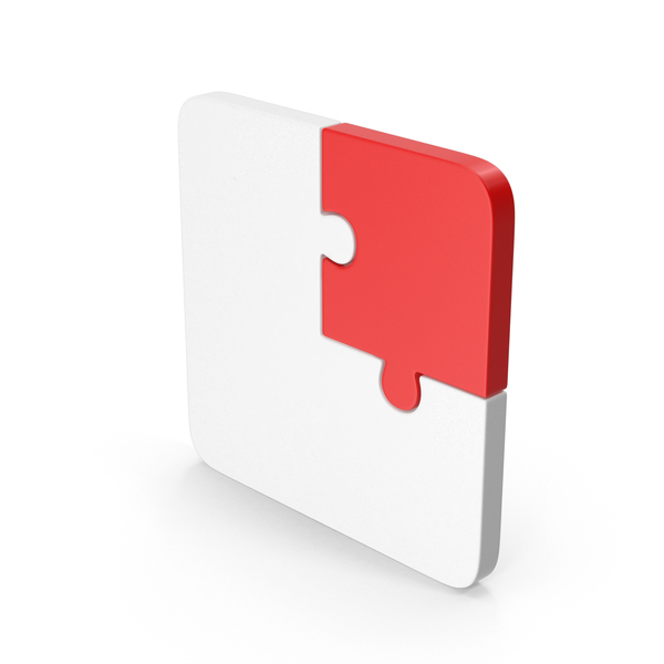 Jigsaw: Two Piece Red & White Puzzle PNG & PSD Images