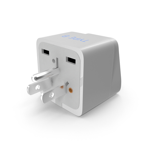 Power: Type B Travel Plug Adapter White PNG & PSD Images Power: Type B Travel Plug Adapter White PNG & PSD Images