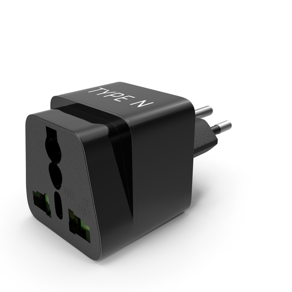 Power: Type N Universal Plug Adapter Black PNG & PSD Images