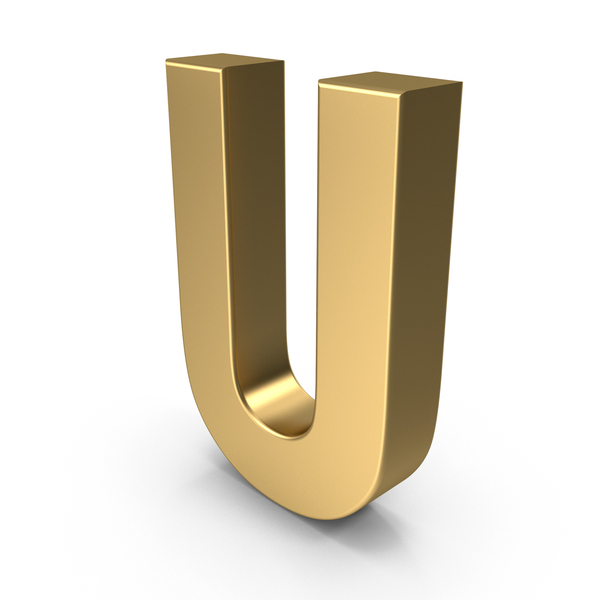 Letter Language: Gold Alphabet U PNG & PSD Images
