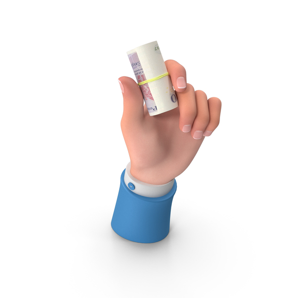 Pound: Uk 20 Pounds Note Roll Holding Hand PNG & PSD Images