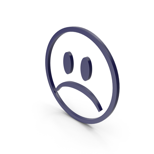 Facial Expression: Unhappy Dark Blue Icon PNG & PSD Images
